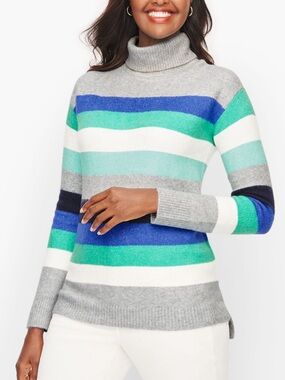 Talbots Striped Turtleneck Sweater